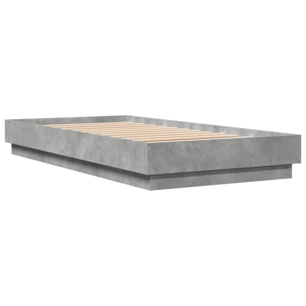 vidaXL sengeramme med LED-lys 90x190 cm betongrå - Senge & sengeramme
