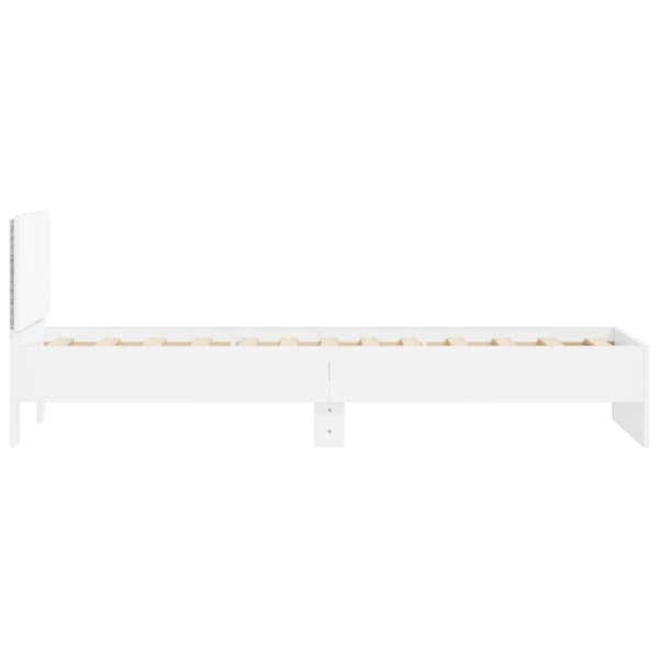 vidaXL Sängynrunko päädyllä ja LED-valoilla valkoinen 90x190 cm -  Sängyt & sängynrungot