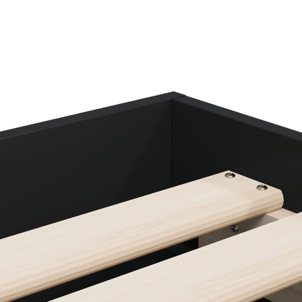 vidaXL Sängynrunko laatikoilla musta 90x200 cm täysi puu - Sängyt & sängynrungot