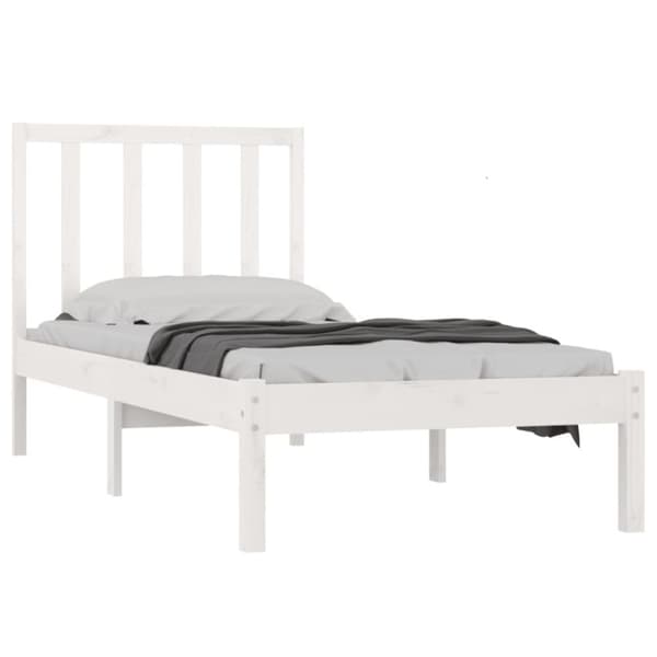 vidaXL sengeramme 90x190 cm Single massivt fyrretræ hvid - Senge & sengeramme