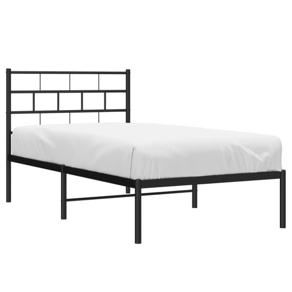 vidaXL sengeramme med sengegavl 90x190 cm metal sort -  Senge & sengeramme