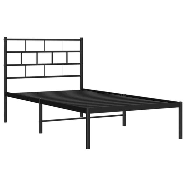vidaXL sengeramme med sengegavl 90x190 cm metal sort - Senge & sengeramme
