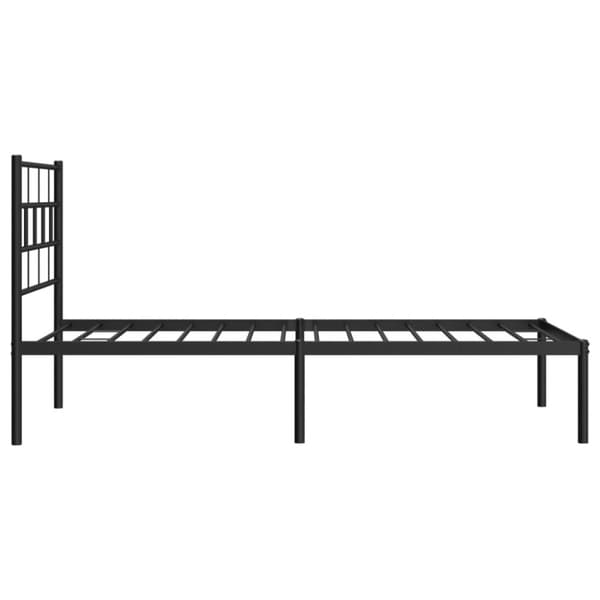 vidaXL sengeramme med sengegavl 90x190 cm metal sort - Senge & sengeramme