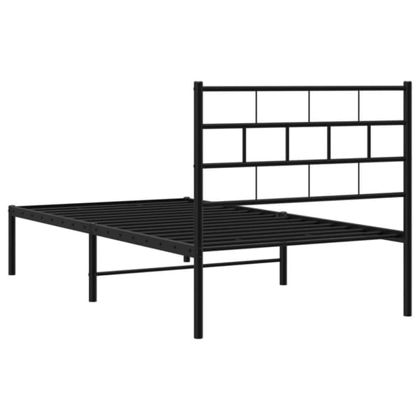 vidaXL sengeramme med sengegavl 90x190 cm metal sort -  Senge & sengeramme