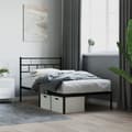 Miniatyrbillede 1 af 10: vidaXL sengeramme med sengegavl 90x190 cm metal sort -  Senge & sengeramme