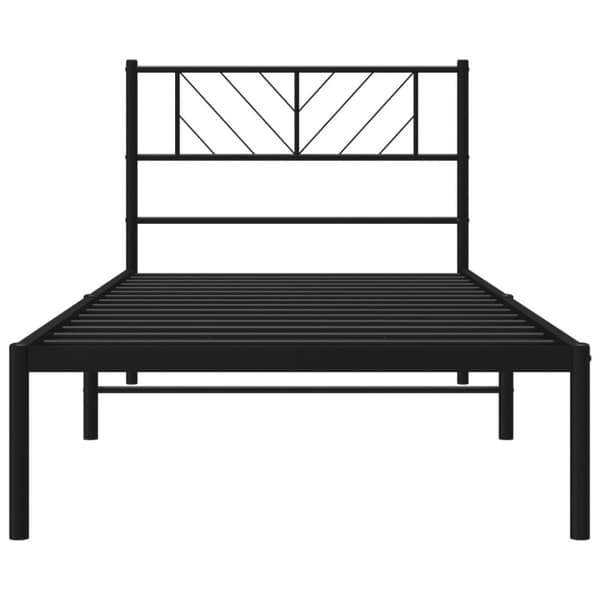 vidaXL sengeramme med sengegavl 90x200 cm metal sort - Senge & sengeramme