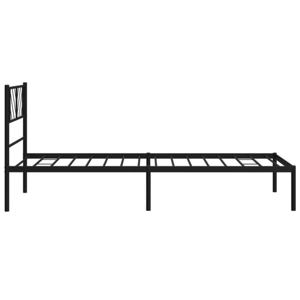 vidaXL sengeramme med sengegavl 90x200 cm metal sort - Senge & sengeramme