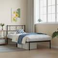 Miniatyrbillede 1 af 10: vidaXL sengeramme med sengegavl 90x200 cm metal sort -  Senge & sengeramme
