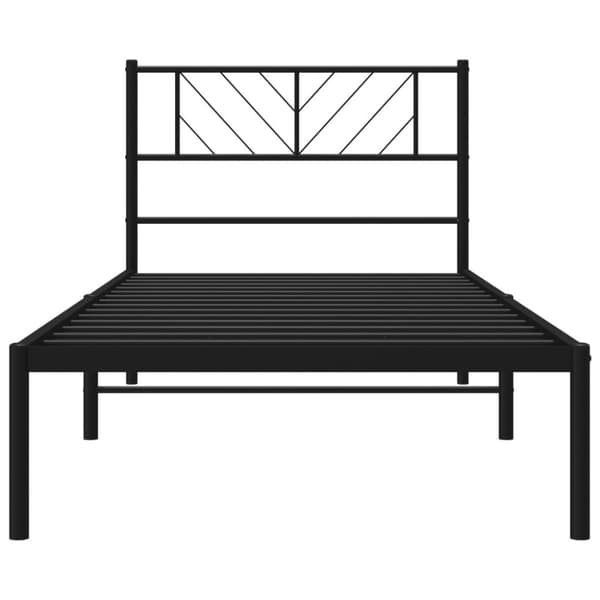 vidaXL Metallinen sängynrunko päädyllä musta 80x200 cm - Sängyt & sängynrungot