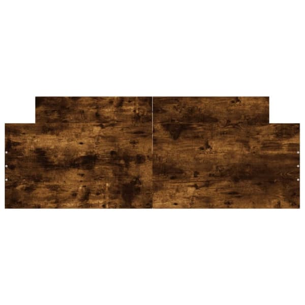 vidaXL Sängram med huvudgavel och fotgavel rökfärgad ek 135x190 cm - Sängar & sängramar