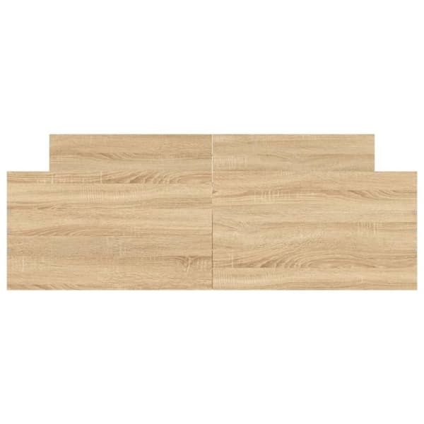 vidaXL sengeramme med sengegavl og fodgærde 135x190 cm sonoma-eg - Senge & sengeramme
