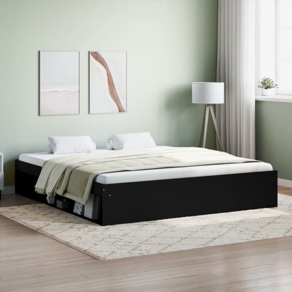 vidaXL sengeramme 180x200 cm sort -  Senge & sengeramme