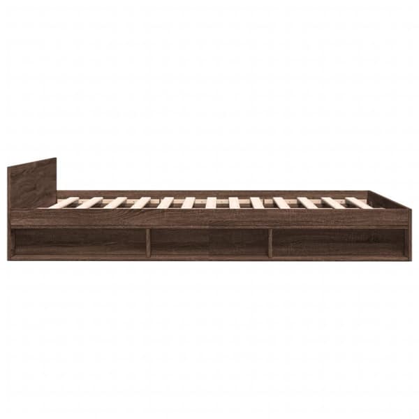 vidaXL sengeramme med skuffer 140x190 cm konstrueret træ brunt egetræ -  Senge & sengeramme
