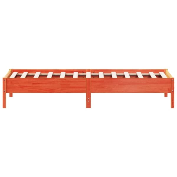 vidaXL sengeramme 90x200 cm massivt fyrretræ gyldenbrun -  Senge & sengeramme