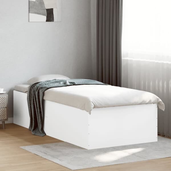 vidaXL sengeramme 90x190 cm konstrueret træ hvid - Senge & sengeramme