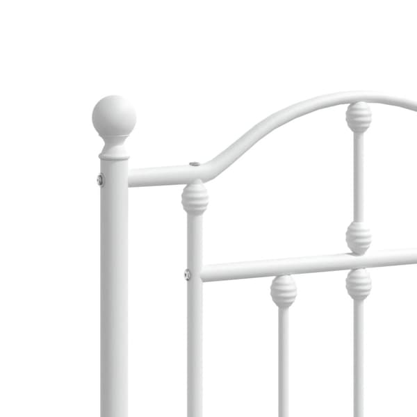 vidaXL sengeramme med sengegavl og fodgærde 120x190 cm metal hvid -  Senge & sengeramme