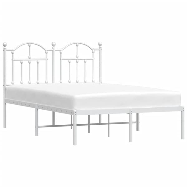 vidaXL sengeramme med sengegavl 120x200 cm metal hvid -  Senge & sengeramme