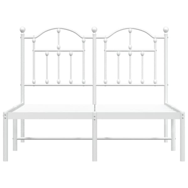 vidaXL sengeramme med sengegavl 120x200 cm metal hvid - Senge & sengeramme