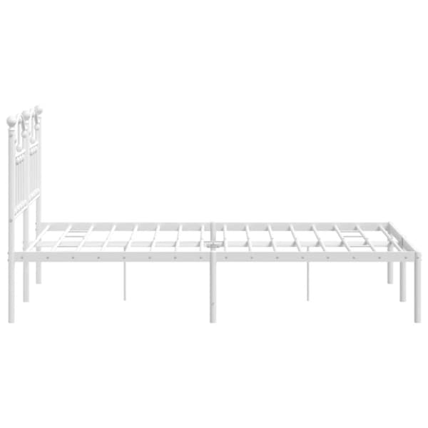 vidaXL sengeramme med sengegavl 120x200 cm metal hvid - Senge & sengeramme