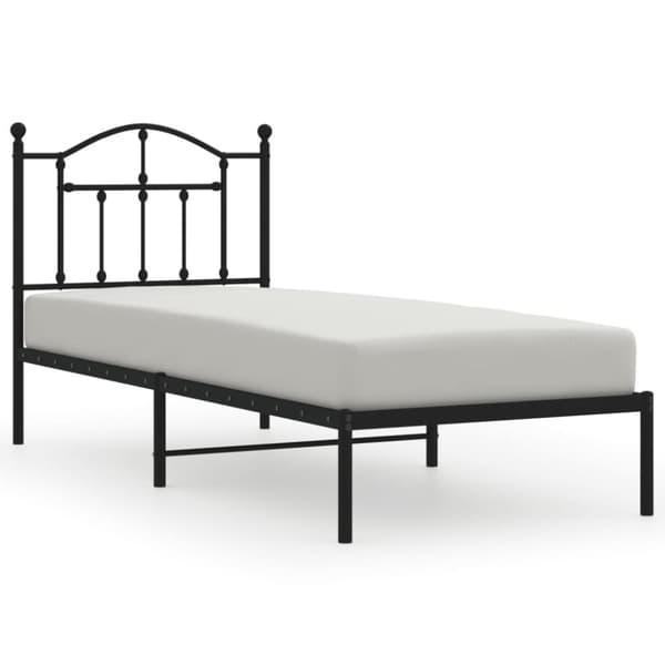 vidaXL sengeramme med sengegavl 90x190 cm metal sort - Senge & sengeramme