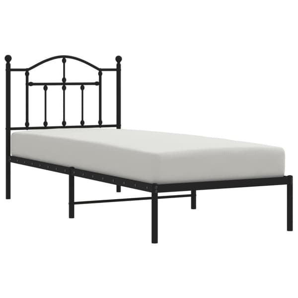 vidaXL sengeramme med sengegavl 90x190 cm metal sort - Senge & sengeramme