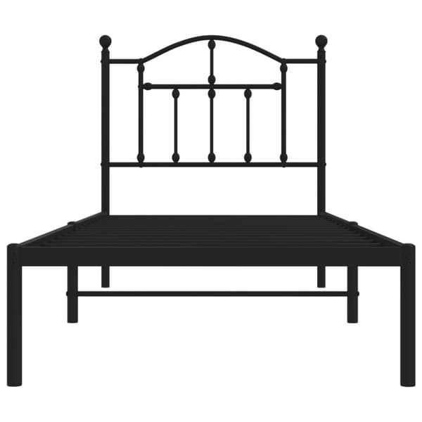 vidaXL sengeramme med sengegavl 90x190 cm metal sort - Senge & sengeramme