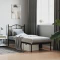 Miniatyrbillede 1 af 10: vidaXL sengeramme med sengegavl 90x190 cm metal sort -  Senge & sengeramme