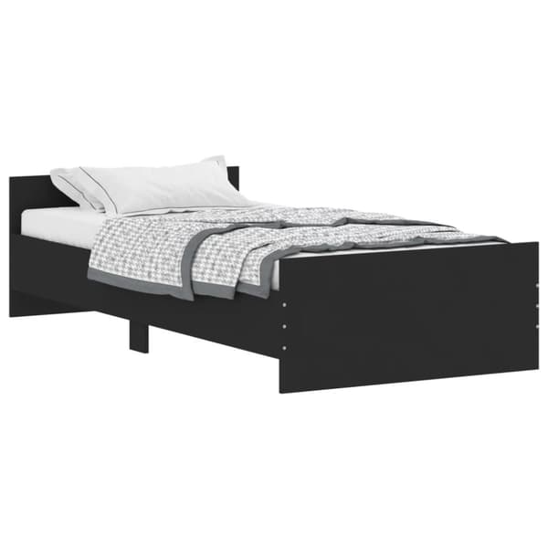 vidaXL sengeramme 100x200 cm konstrueret træ sort - Senge & sengeramme