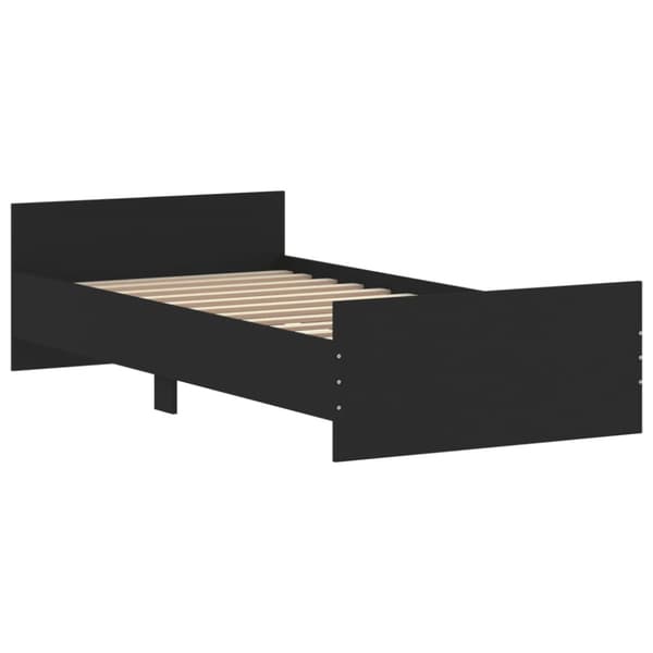 vidaXL sengeramme 100x200 cm konstrueret træ sort - Senge & sengeramme