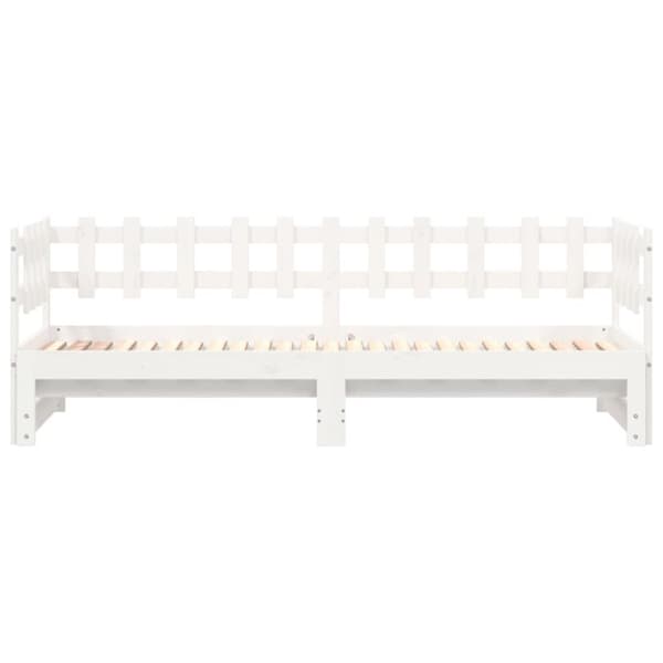 vidaXL daybed med udtræk 2x(90x190) cm massivt fyrretræ hvid -  Senge & sengeramme