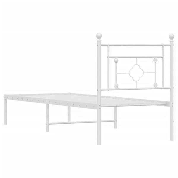vidaXL Metallinen sängynrunko päädyllä valkoinen 75x190 cm -  Sängyt & sängynrungot