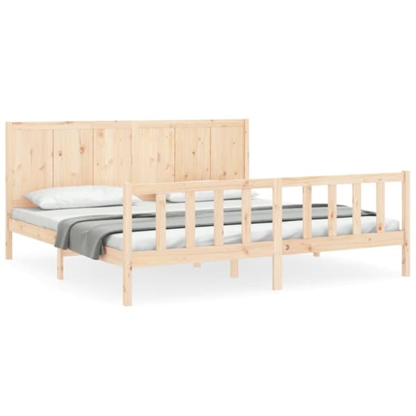 vidaXL sengeramme med sengegavl Super King Size massivt træ - Senge & sengeramme