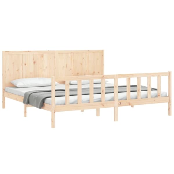 vidaXL sengeramme med sengegavl Super King Size massivt træ - Senge & sengeramme