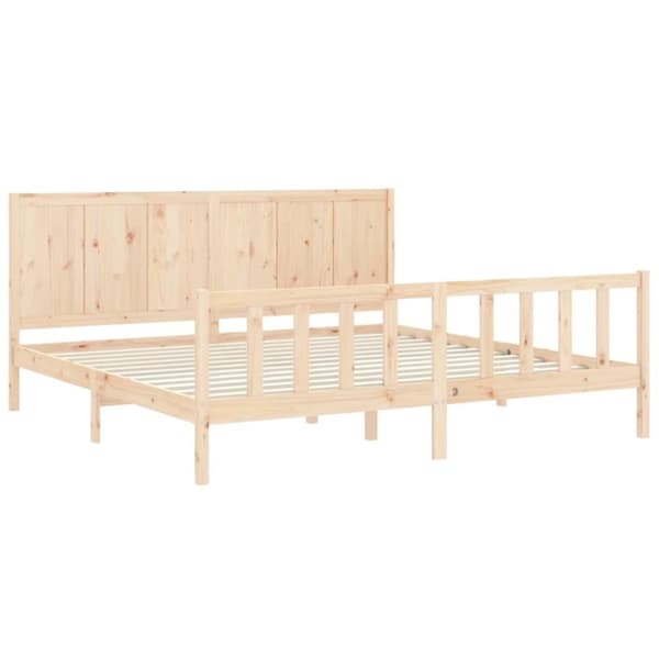 vidaXL sengeramme med sengegavl Super King Size massivt træ - Senge & sengeramme