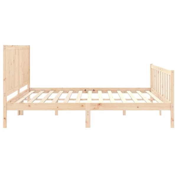 vidaXL sengeramme med sengegavl Super King Size massivt træ -  Senge & sengeramme