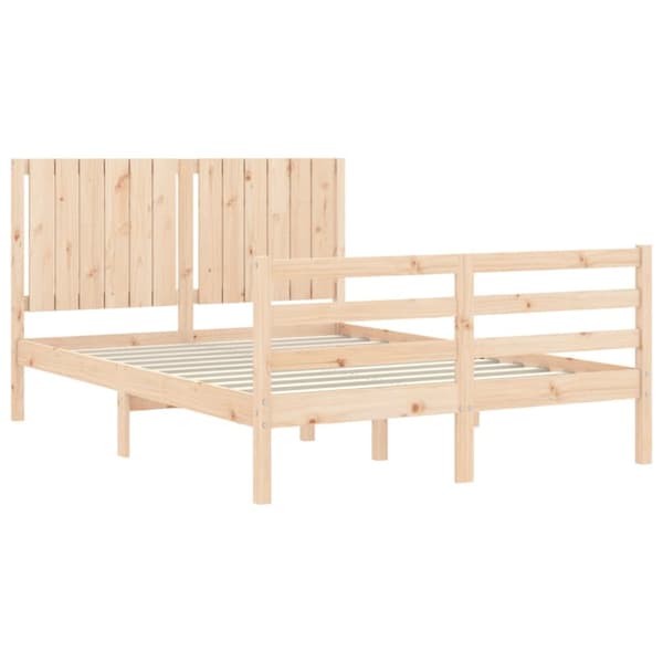 vidaXL sengeramme med sengegavl 140x190 cm massivt træ - Senge & sengeramme