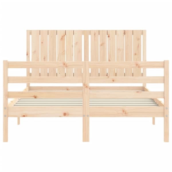 vidaXL sengeramme med sengegavl 140x190 cm massivt træ - Senge & sengeramme