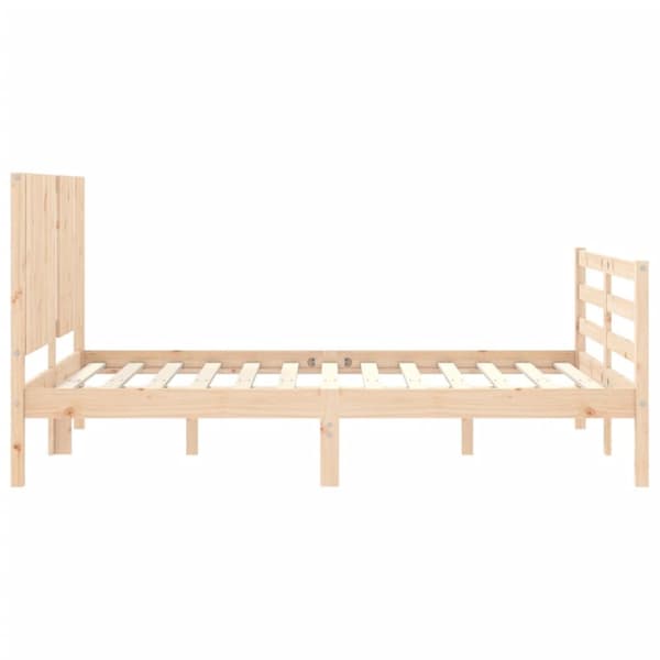 vidaXL sengeramme med sengegavl 140x190 cm massivt træ - Senge & sengeramme