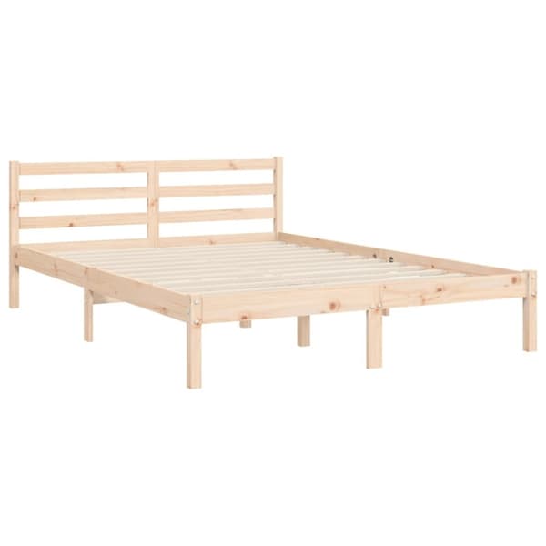 vidaXL sengeramme med sengegavl 140x190 cm massivt træ - Senge & sengeramme
