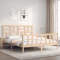 Miniatyrbillede 4 af 11: vidaXL sengeramme med sengegavl 160x200 cm massivt træ -  Senge & sengeramme