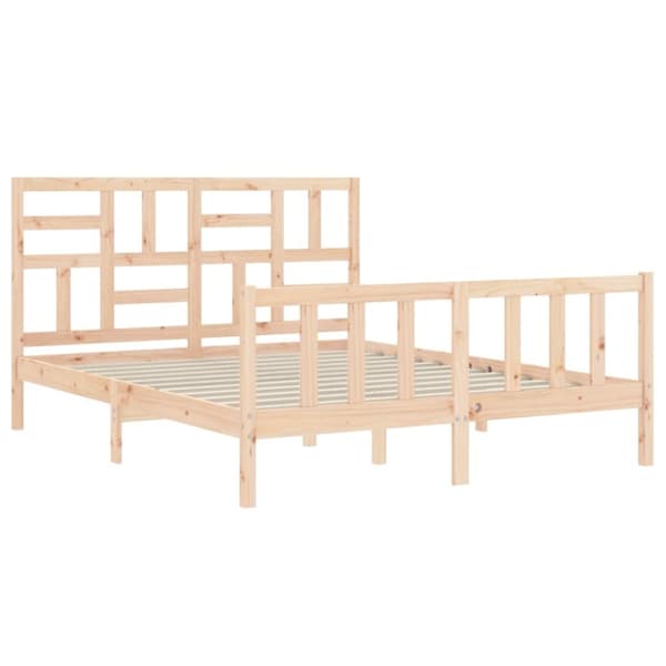 vidaXL sengeramme med sengegavl 160x200 cm massivt træ - Senge & sengeramme