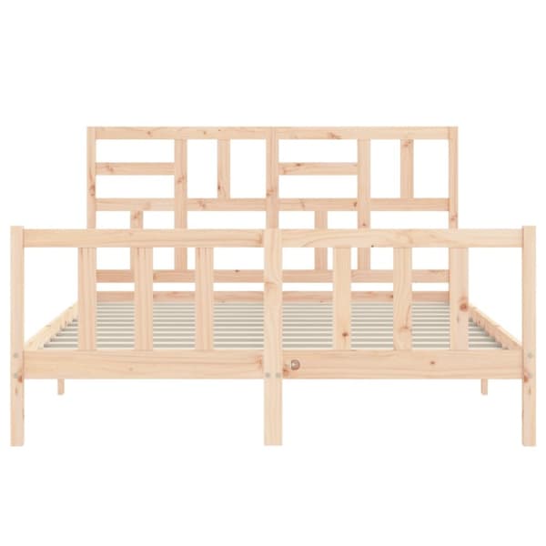 vidaXL sengeramme med sengegavl 160x200 cm massivt træ - Senge & sengeramme