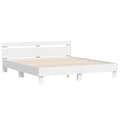 Miniatyrbillede 3 af 11: vidaXL sengeramme med sengegavl 160x200 cm konstrueret træ hvid -  Senge & sengeramme