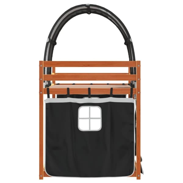 vidaXL Parvisänky verhoilla mustavalkoinen 75x190 cm täysi mänty -  Sängyt & sängynrungot