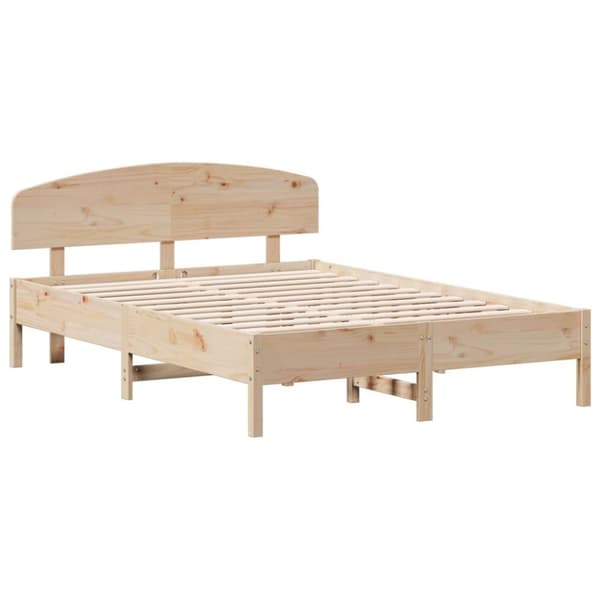 vidaXL sengeramme med sengegavl 120x200 cm massivt fyrretræ hvid - Senge & sengeramme