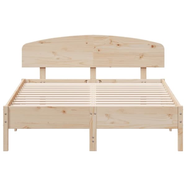 vidaXL sengeramme med sengegavl 120x200 cm massivt fyrretræ hvid -  Senge & sengeramme