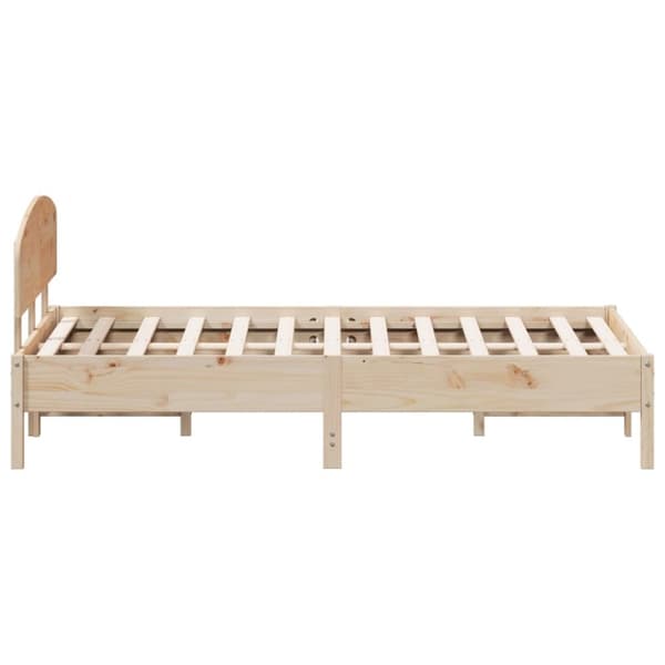 vidaXL sengeramme med sengegavl 120x200 cm massivt fyrretræ hvid - Senge & sengeramme