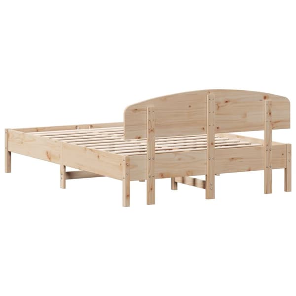 vidaXL sengeramme med sengegavl 120x200 cm massivt fyrretræ hvid - Senge & sengeramme