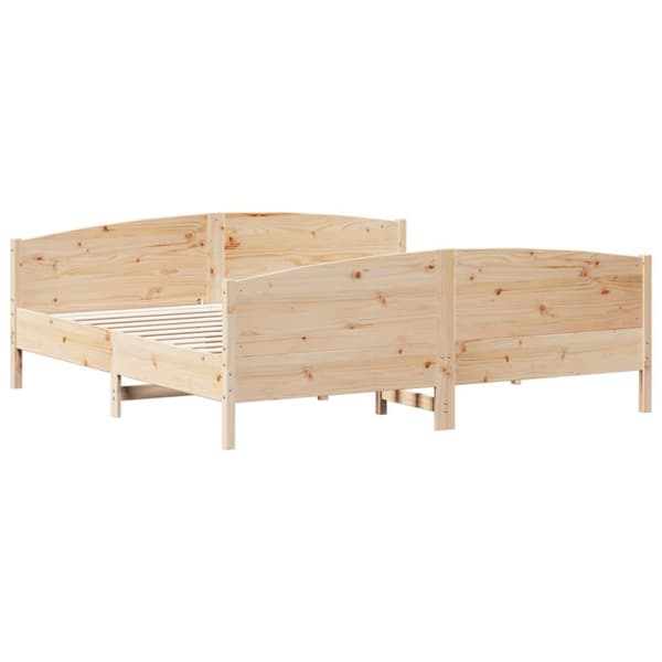 vidaXL sengeramme med sengegavl 180x200 cm massivt fyrretræ - Senge & sengeramme