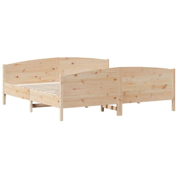 vidaXL sengeramme med sengegavl 180x200 cm massivt fyrretræ - Senge & sengeramme